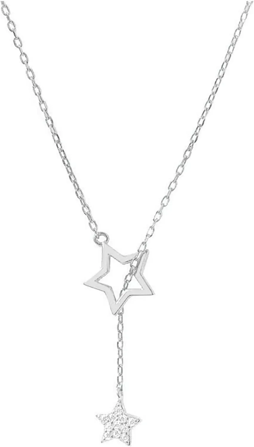 Choker Necklace for Women Multilayer Long Necklace Fashion Layered Star Necklace Pendant Collarbone Chain Female