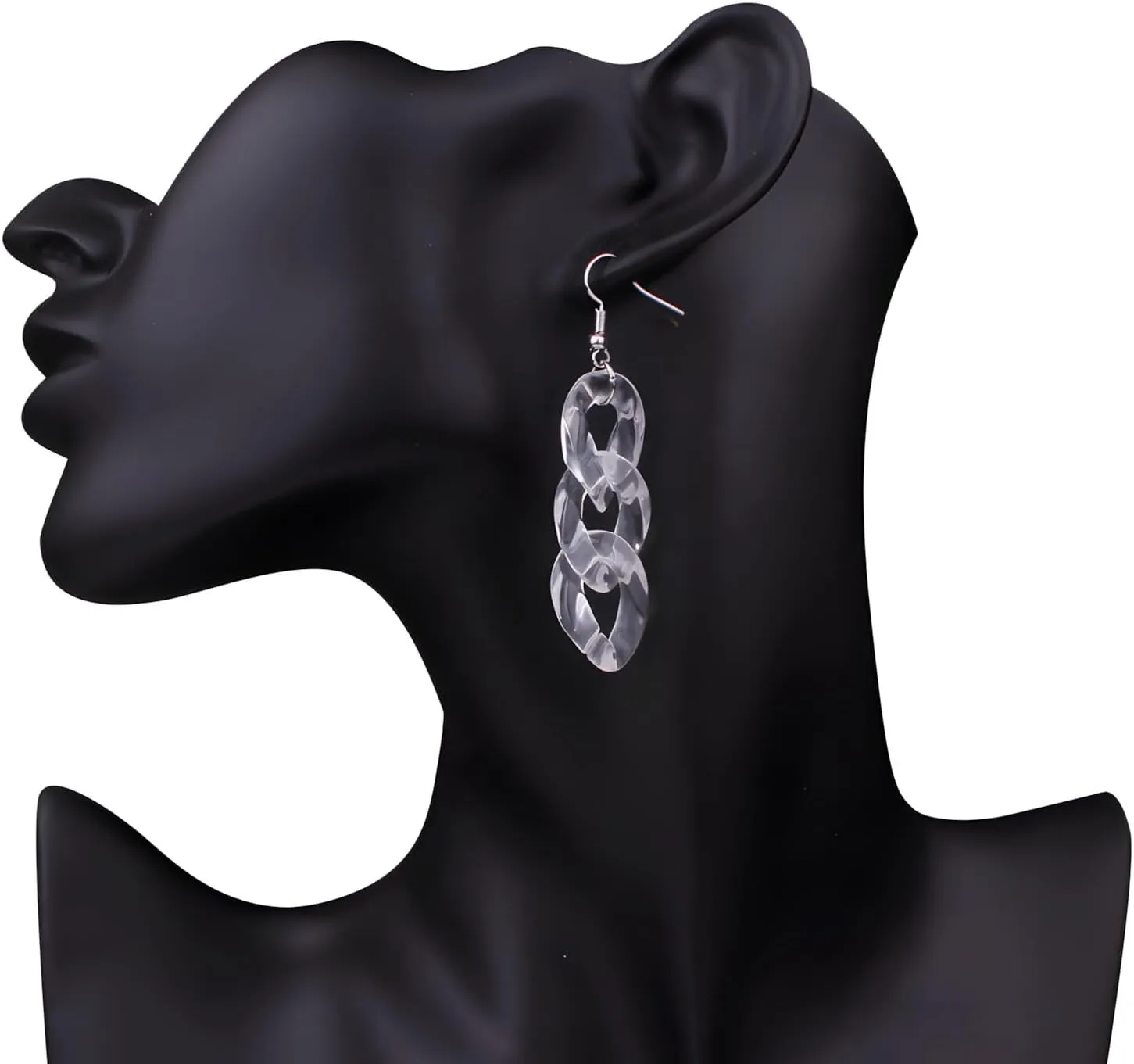 Chunky Acrylic Chain Earrings for Women Clear Resin Chain Dangle Earrings Paperclip Earrings Thick Chain Statement Earrings Lightweight Jewelry for Women