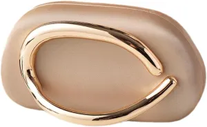 Clutch Purses for Women Chic Pu Leather Evening Bag Formal Designer Metal Handle Handbags for Wedding Party Prom