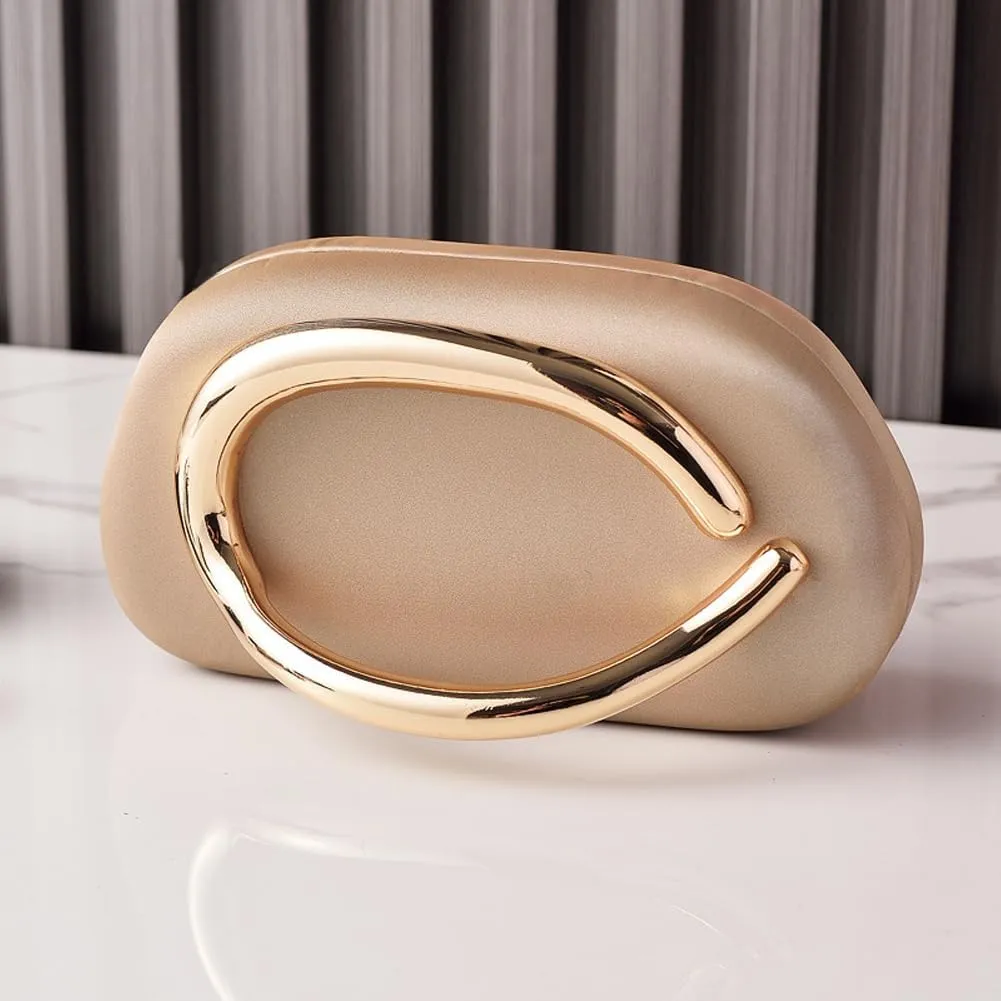 Clutch Purses for Women Chic Pu Leather Evening Bag Formal Designer Metal Handle Handbags for Wedding Party Prom
