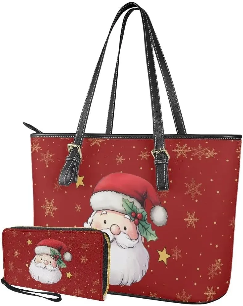 Coldinair Tote Handbags for Women Ladies,Large Top Handle Bags Matching Wallet Purse Set Leather Shoulder Bags Purse