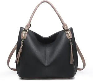 Connar Distressed Large Tote Bag for Women Vegan Leather Handbags Travel Purses Ladies Hobo Shoulder Bags