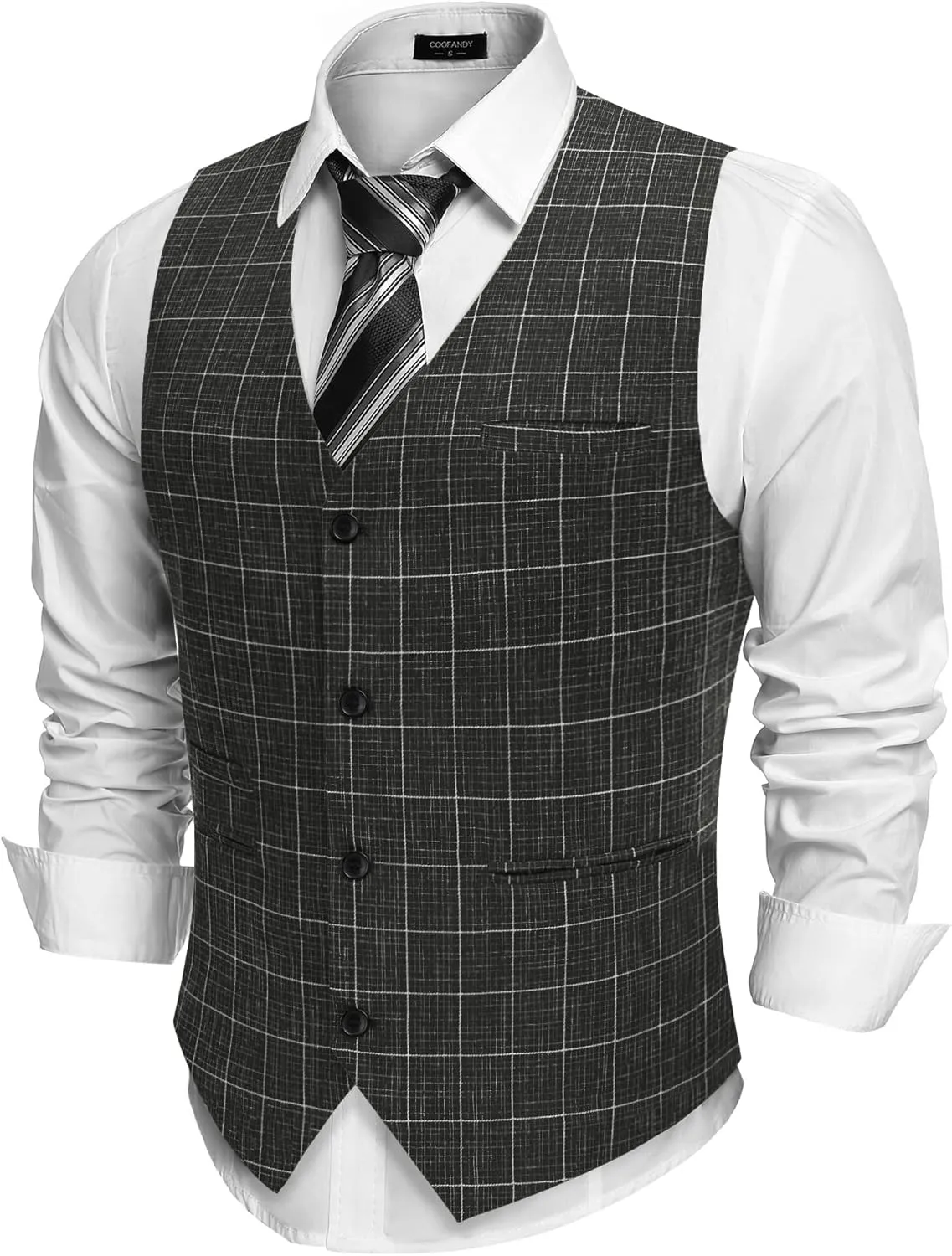 COOFANDY Men's Casual Business Vests Lightweight Waistcoat Slim Fit Suit Vest
