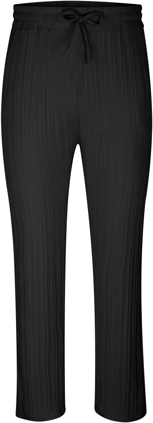 Cotton Stripe Linen Pants Men Dressy Casual Trousers Slim Fit Lounge Pants Trendy Tapered Pants Breathable Pants
