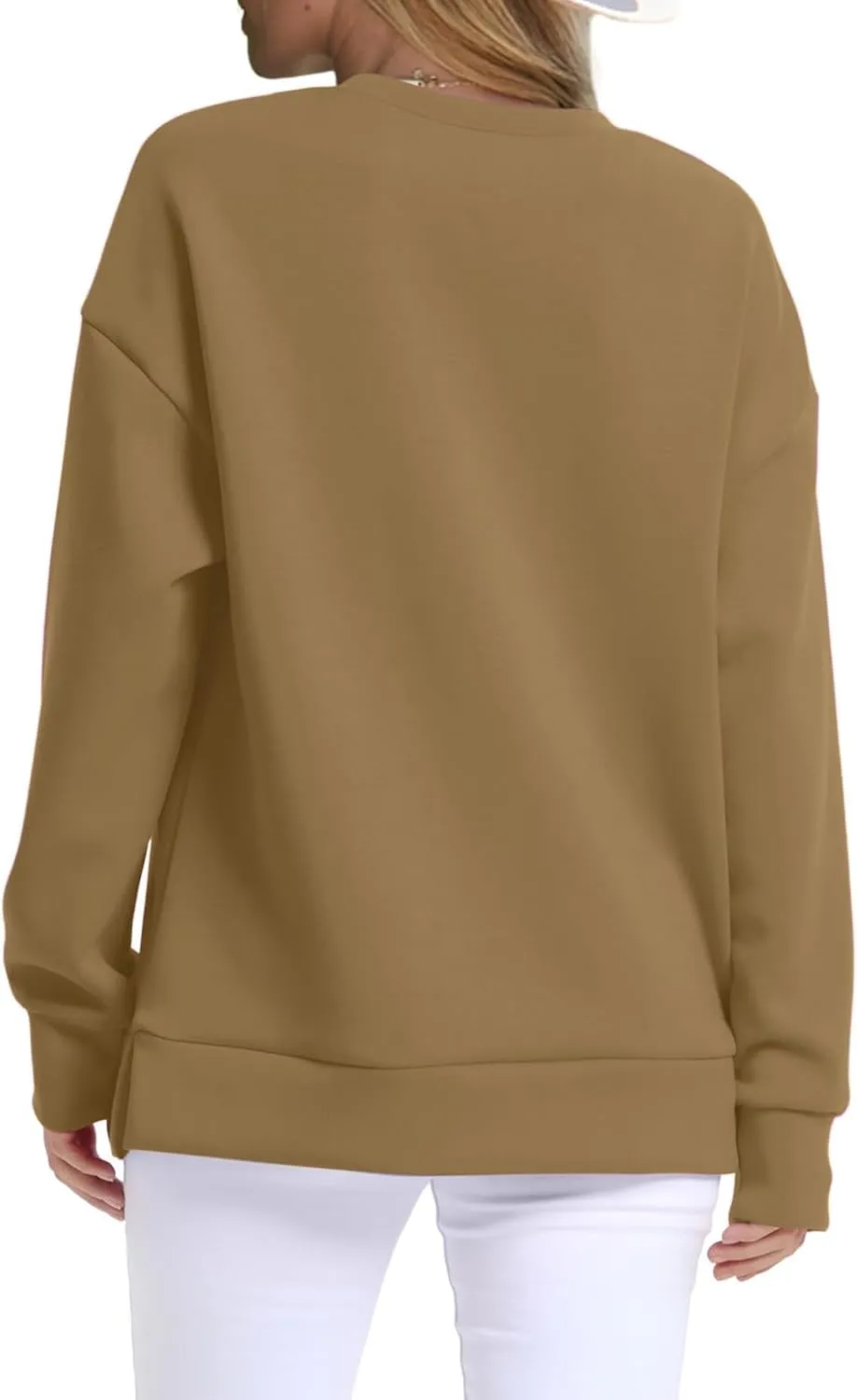 Crewneck Sweatshirts for Women Trendy 2024 Solid Color Pullover Tops Long Sleeve Sweatshirt Tunic Fall Winter Clothes