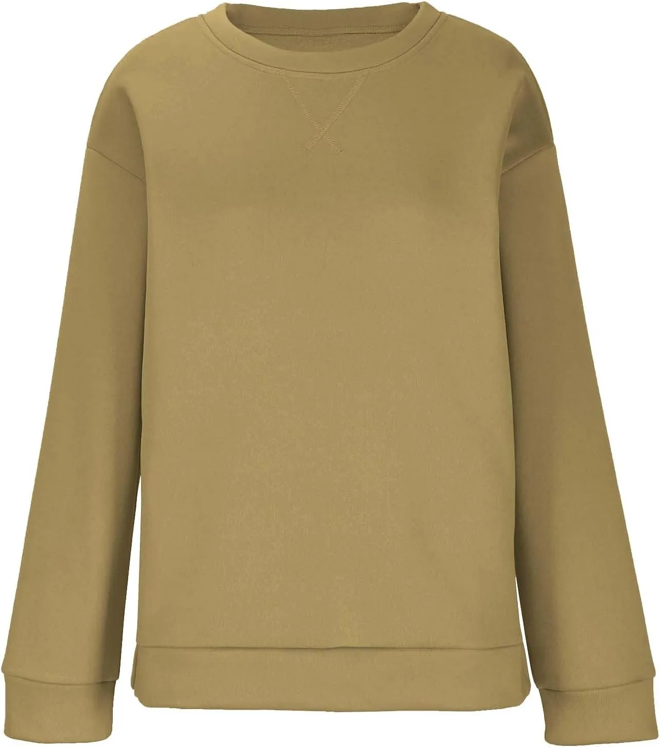 Crewneck Sweatshirts for Women Trendy 2024 Solid Color Pullover Tops Long Sleeve Sweatshirt Tunic Fall Winter Clothes