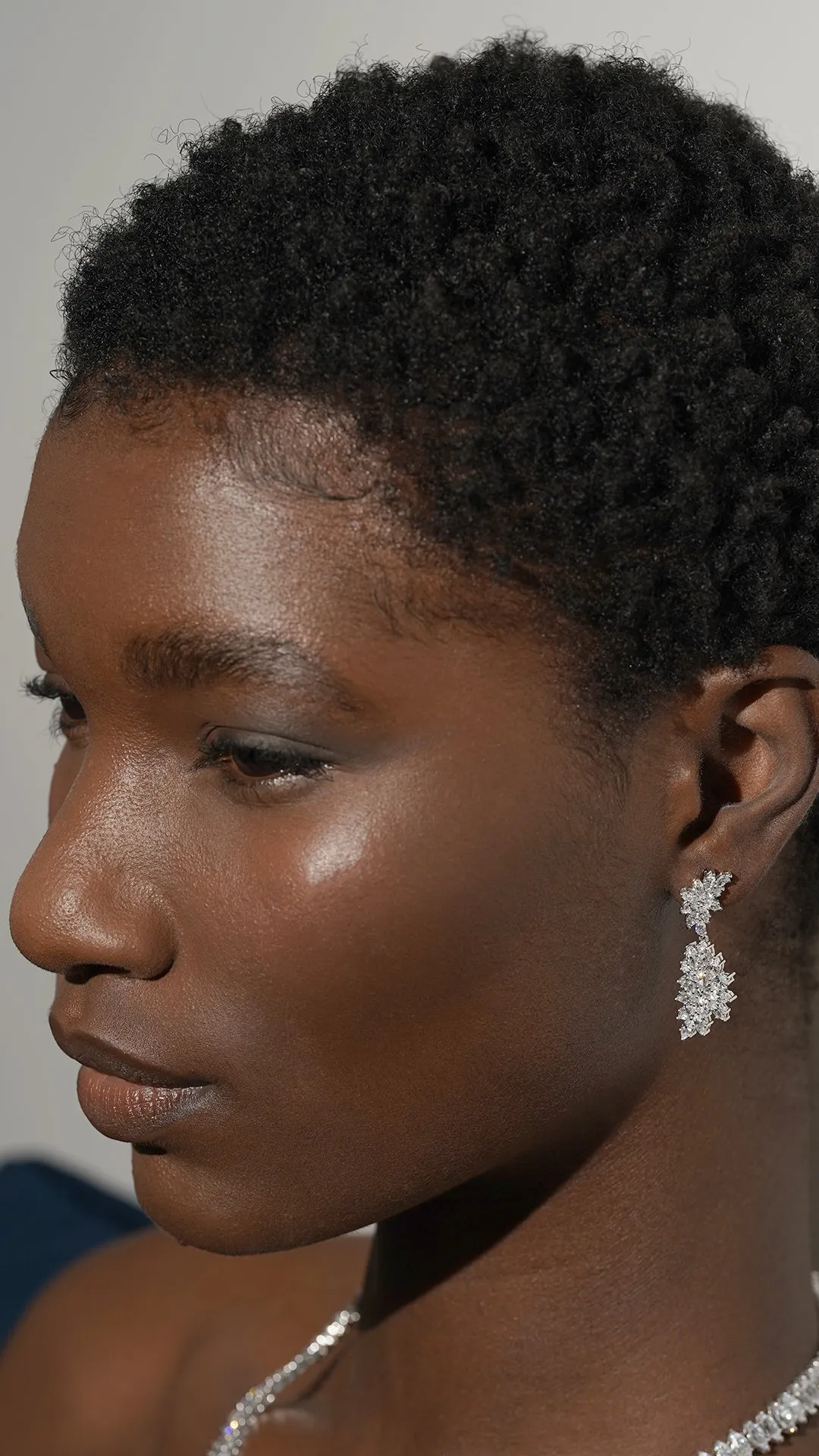 Cross Vine Drops White Gold Plated