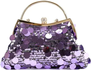 Crossbody Evening Bag Women Evening Clutch Bag Wedding Clutch Purse Chain Shoulder Bags Small Party Handbag for Party(Purple)