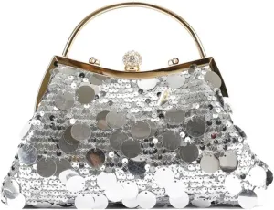 Crossbody Evening Bag Women Evening Clutch Bag Wedding Clutch Purse Chain Shoulder Bags Small Party Handbag for Party(Silver)