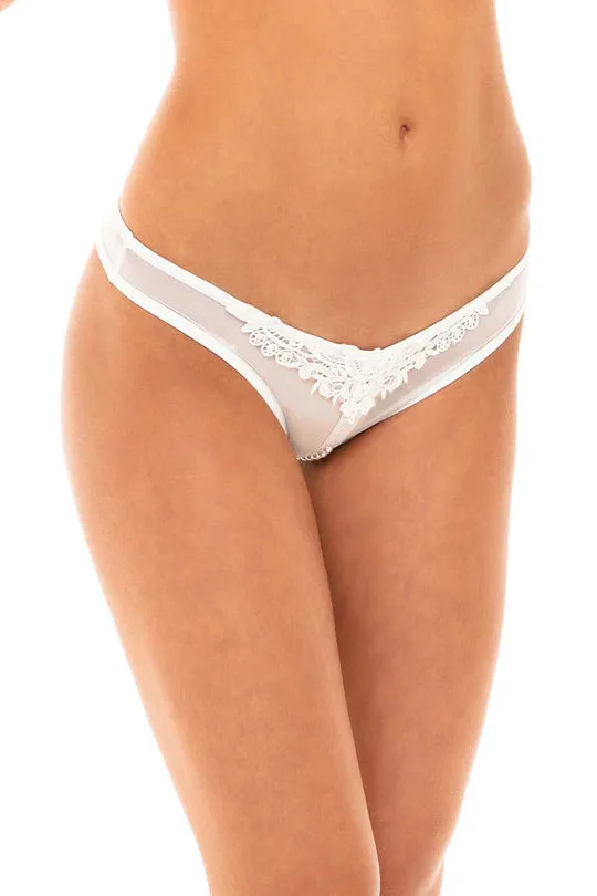 Crotchless Thong with Pearls