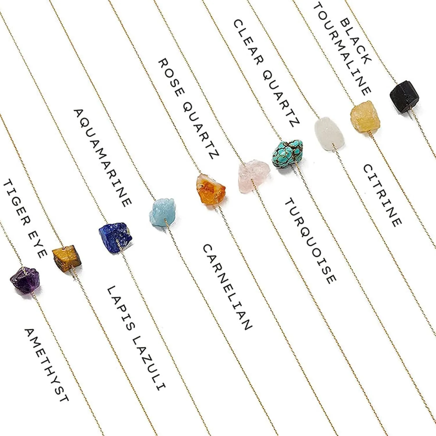 Crystal Necklaces for Women Gold Pendant Necklace Healing Crystal Necklace Gold Layered Chain Necklace Amethyst Necklaces Fashion Jewelry for Women