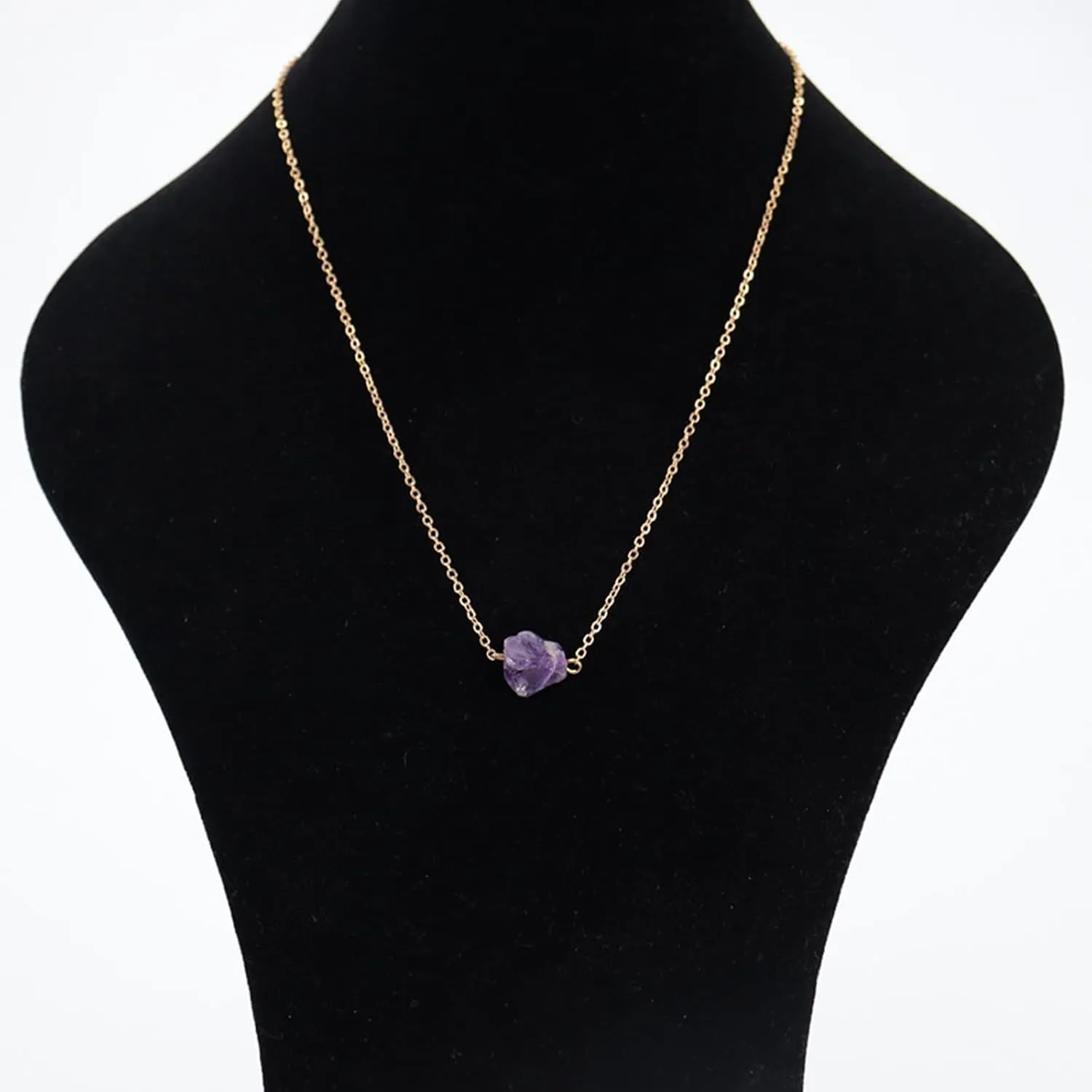 Crystal Necklaces for Women Gold Pendant Necklace Healing Crystal Necklace Gold Layered Chain Necklace Amethyst Necklaces Fashion Jewelry for Women