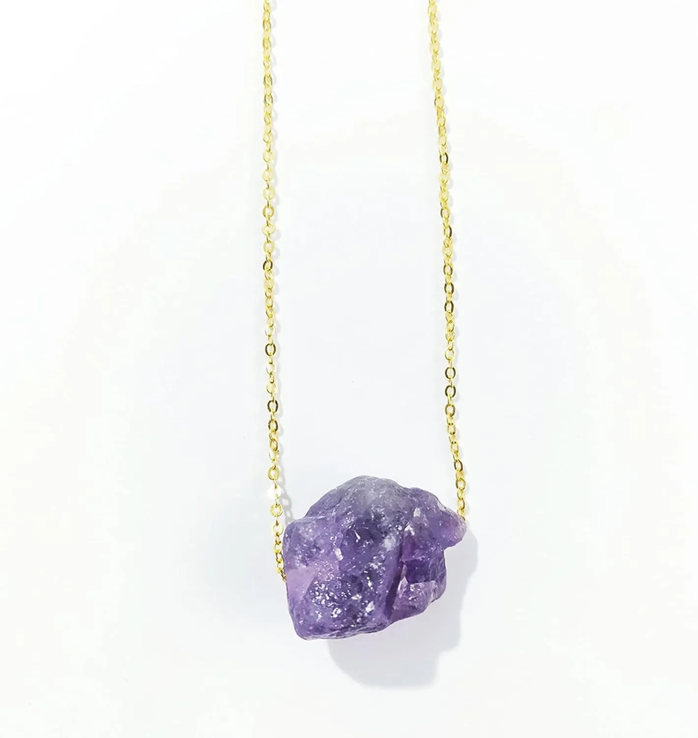 Crystal Necklaces for Women Gold Pendant Necklace Healing Crystal Necklace Gold Layered Chain Necklace Amethyst Necklaces Fashion Jewelry for Women