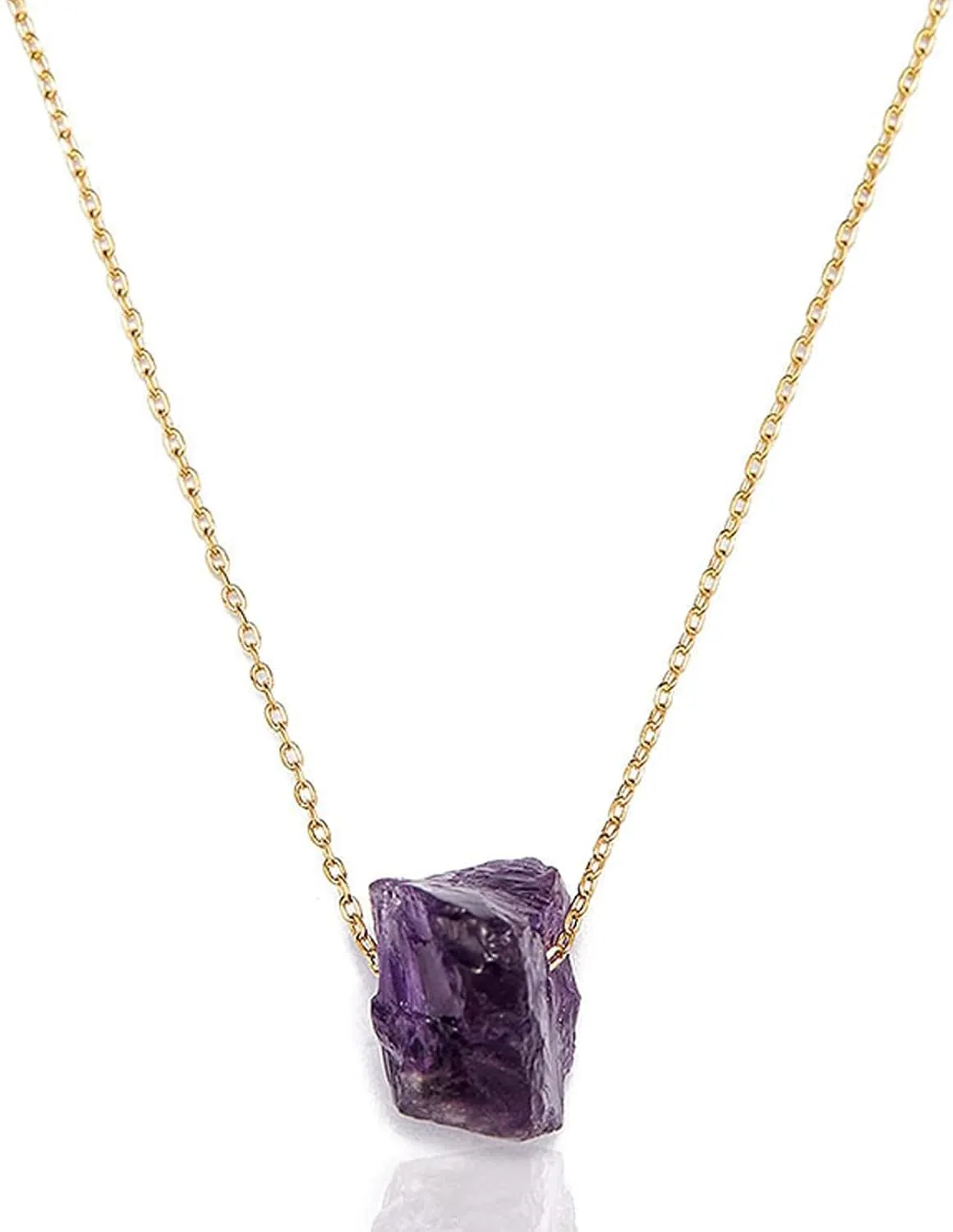 Crystal Necklaces for Women Gold Pendant Necklace Healing Crystal Necklace Gold Layered Chain Necklace Amethyst Necklaces Fashion Jewelry for Women