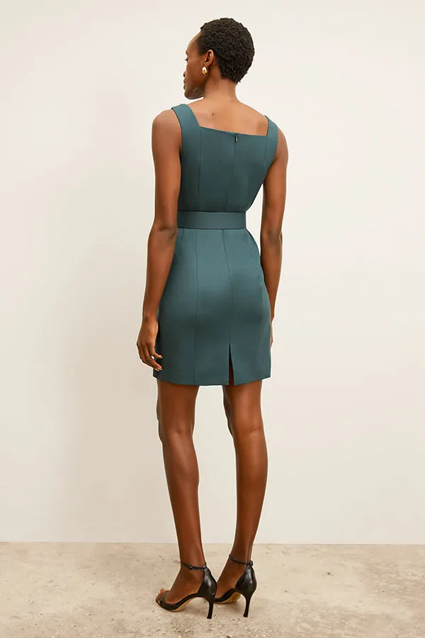 Cynthia Dress - Washable Wool Twill :: Blue Jade