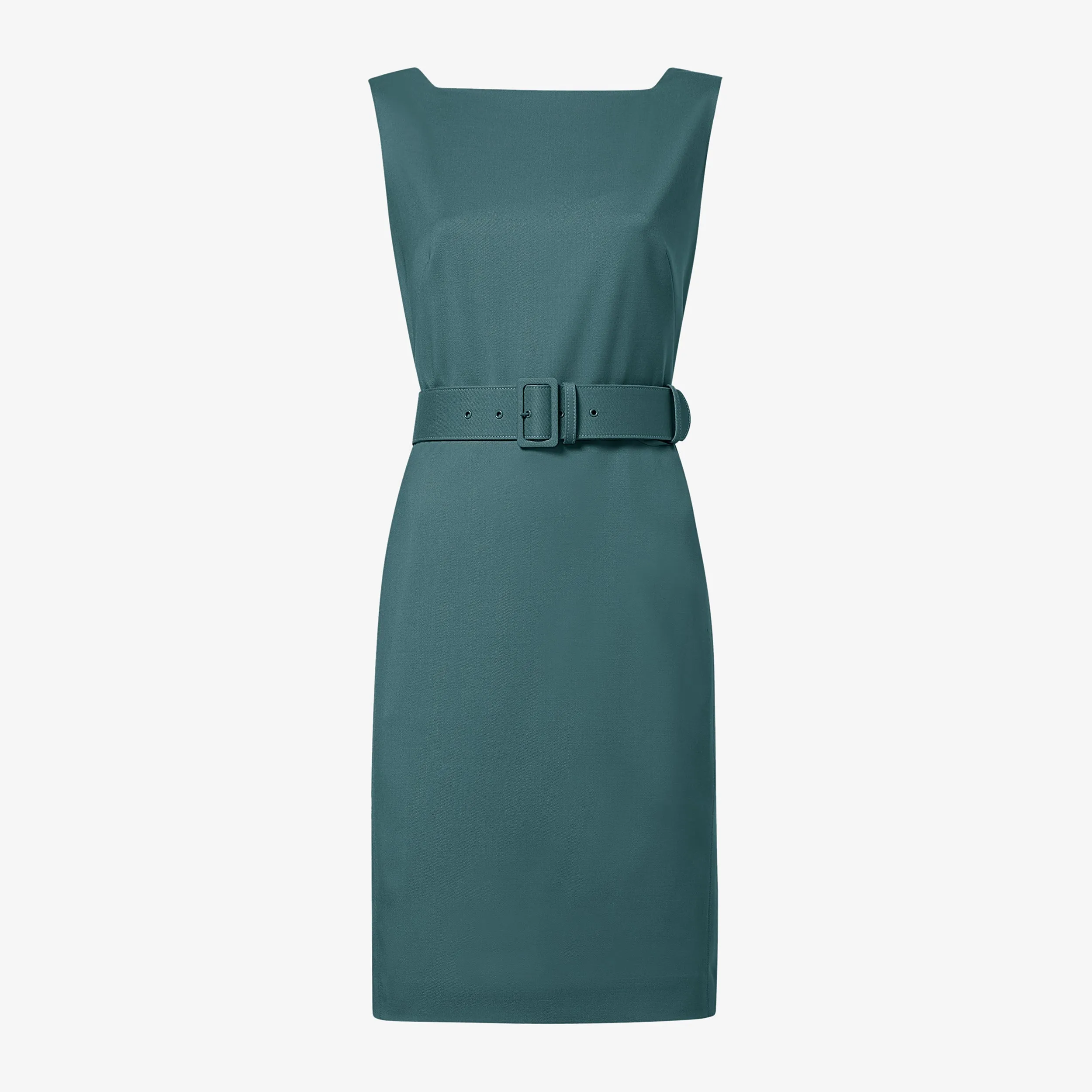 Cynthia Dress - Washable Wool Twill :: Blue Jade