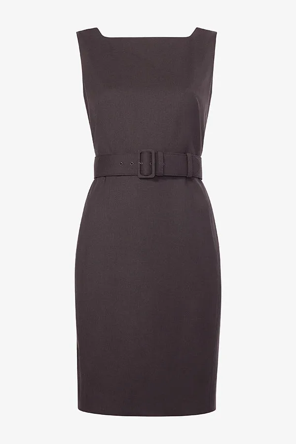 Cynthia Dress - Washable Wool Twill :: Haze