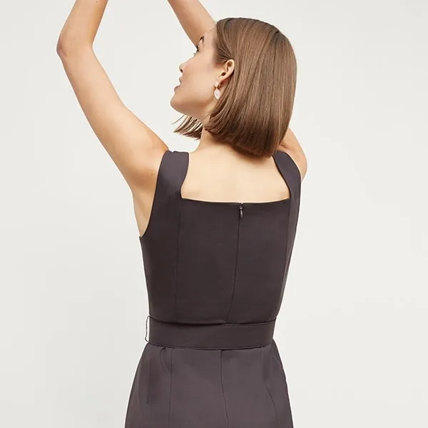 Cynthia Dress - Washable Wool Twill :: Haze