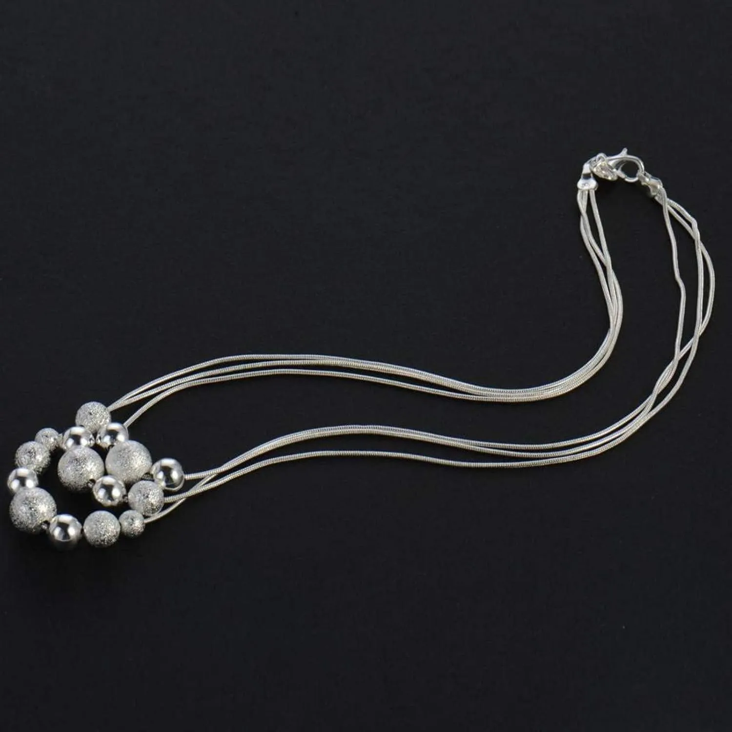 Dainty Small Pearl Pendant Necklace Silver Fashion Multilayer Necklace Pendant Women Girl Double Layered Necklace Accessory Silver Necklace Pendant (Multicolor, One Size)
