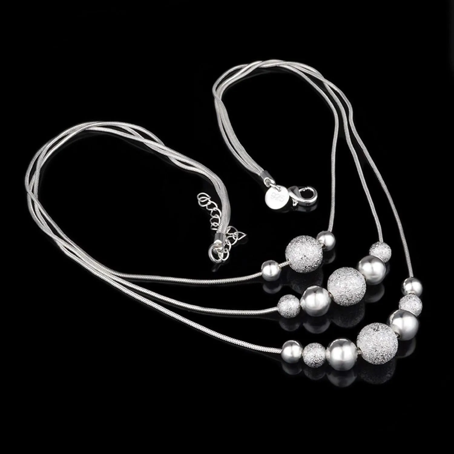 Dainty Small Pearl Pendant Necklace Silver Fashion Multilayer Necklace Pendant Women Girl Double Layered Necklace Accessory Silver Necklace Pendant (Multicolor, One Size)