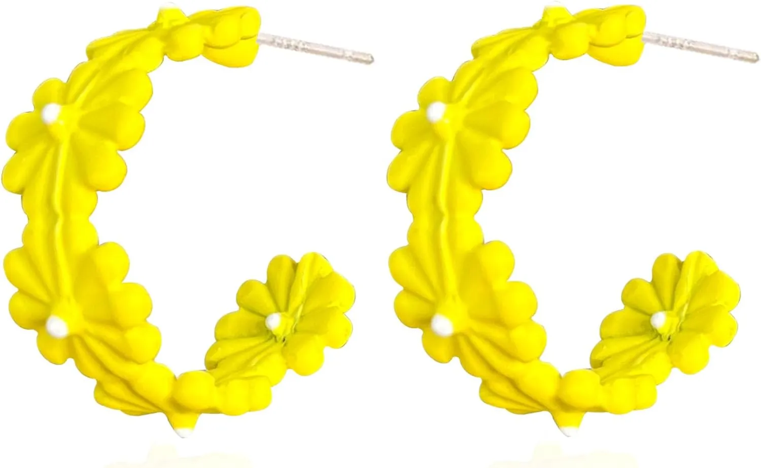Daisy Flower Small Hoop Earrings for Women Dainty Resin Flowers Huggie Hoops Hypoallergenic Jewelry