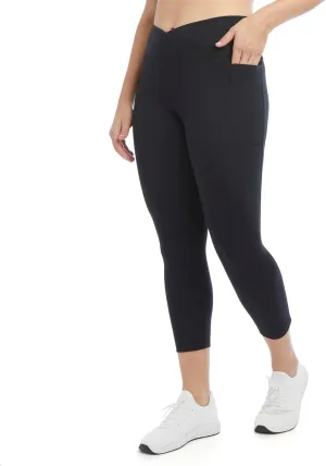 Danskin Women's Endurance Crossover Waist Crop Leggings