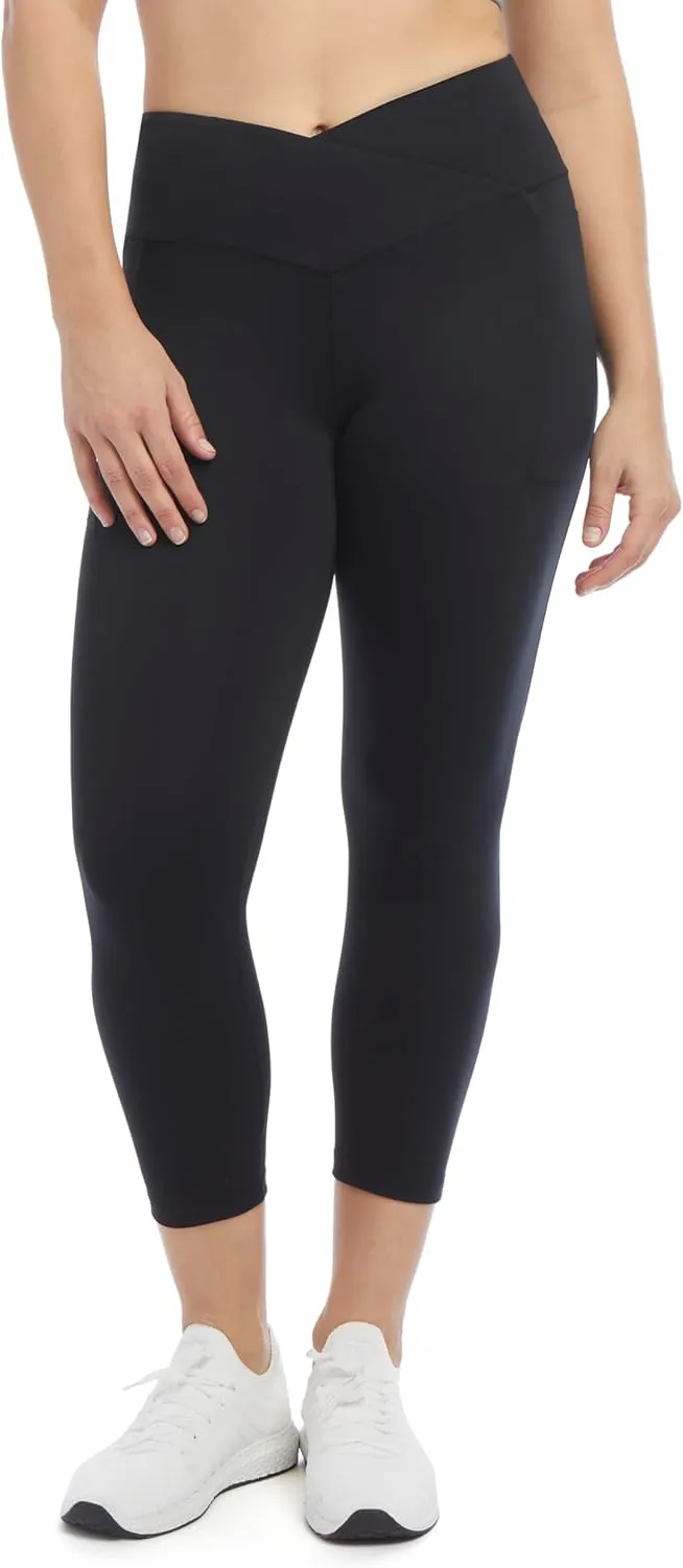 Danskin Women's Endurance Crossover Waist Crop Leggings