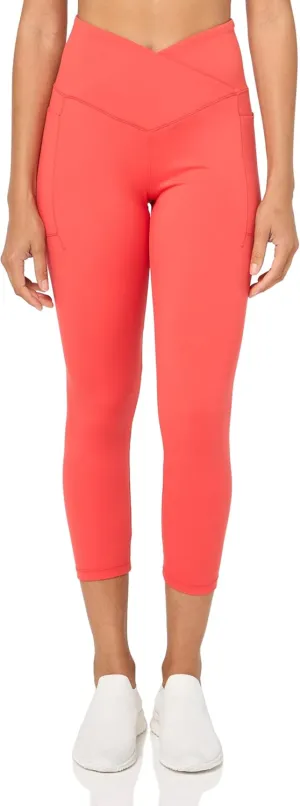 Danskin Women's Endurance Crossover Waist Crop Leggings
