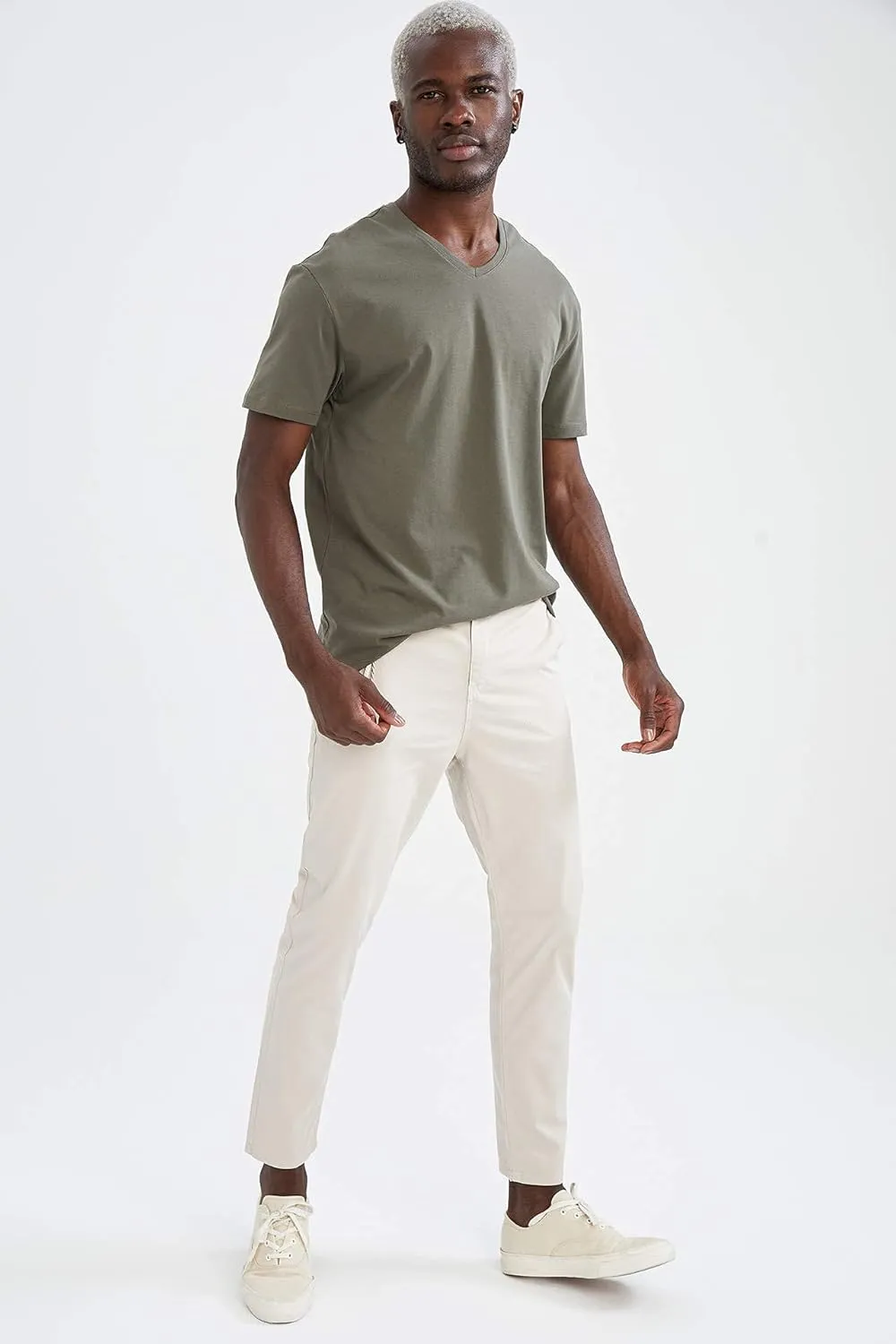 DeFacto Set of Short Sleeve Crew Neck Oversized T Shirts for Men 100% Cotton 2-Pack  Men Oversized Crew Neck T-Shirts