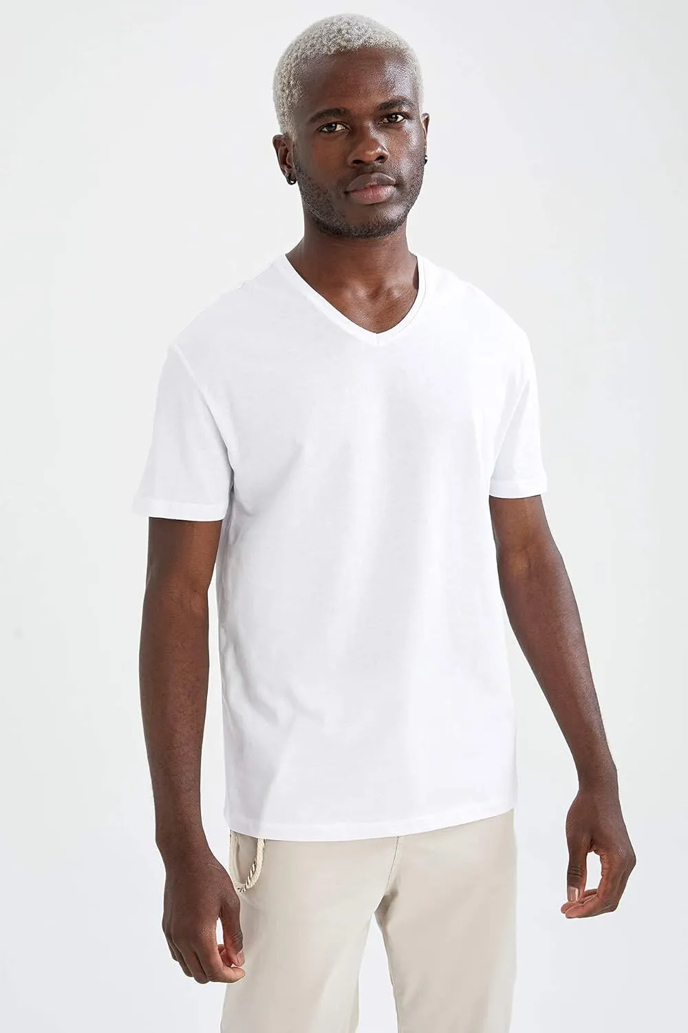 DeFacto Set of Short Sleeve Crew Neck Oversized T Shirts for Men 100% Cotton 2-Pack  Men Oversized Crew Neck T-Shirts