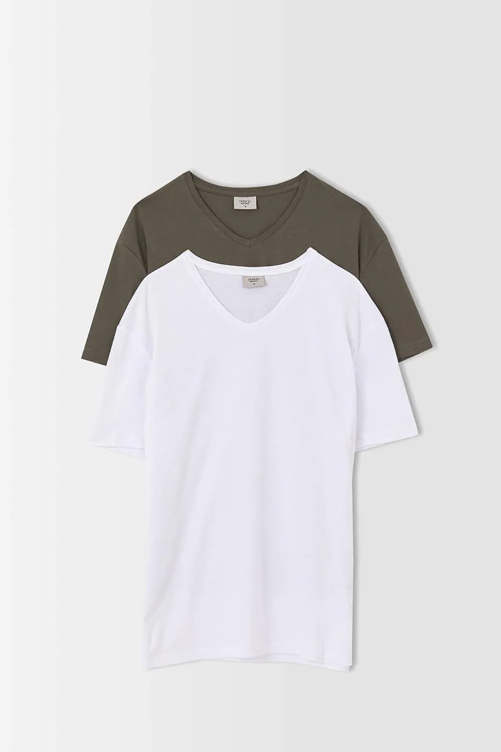 DeFacto Set of Short Sleeve Crew Neck Oversized T Shirts for Men 100% Cotton 2-Pack  Men Oversized Crew Neck T-Shirts