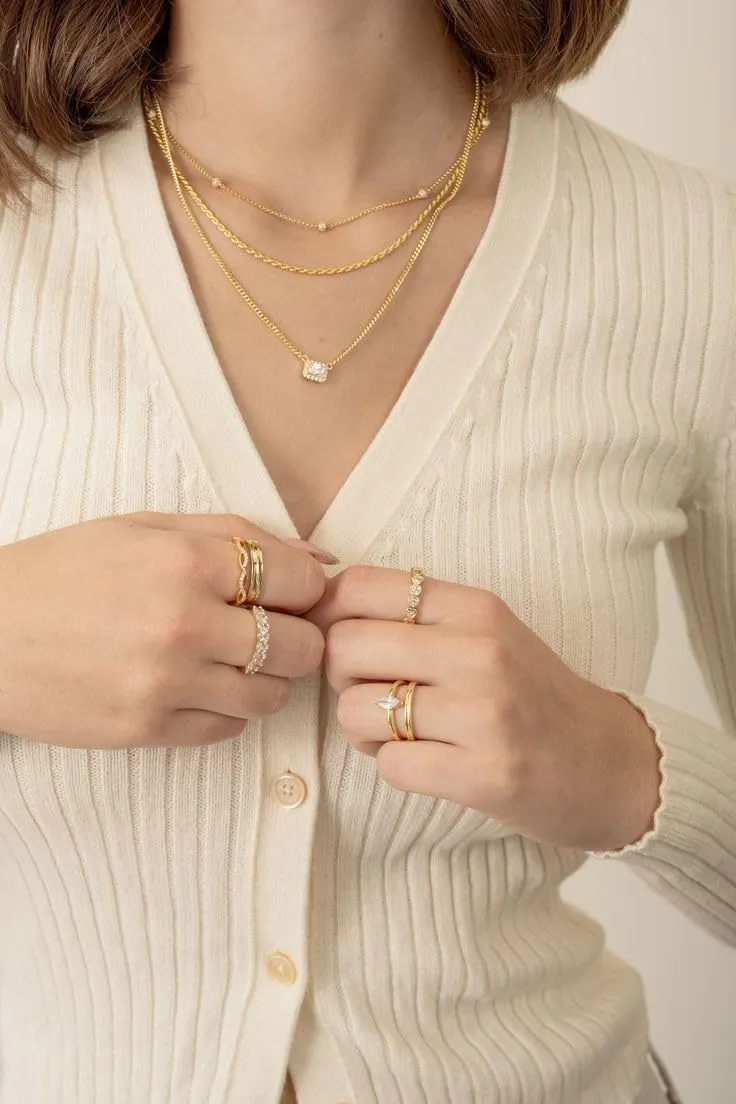 Diamond Necklaces for Women Dainty Choker Necklace Simple 14k Gold Plated CZ Jewelry Necklaces