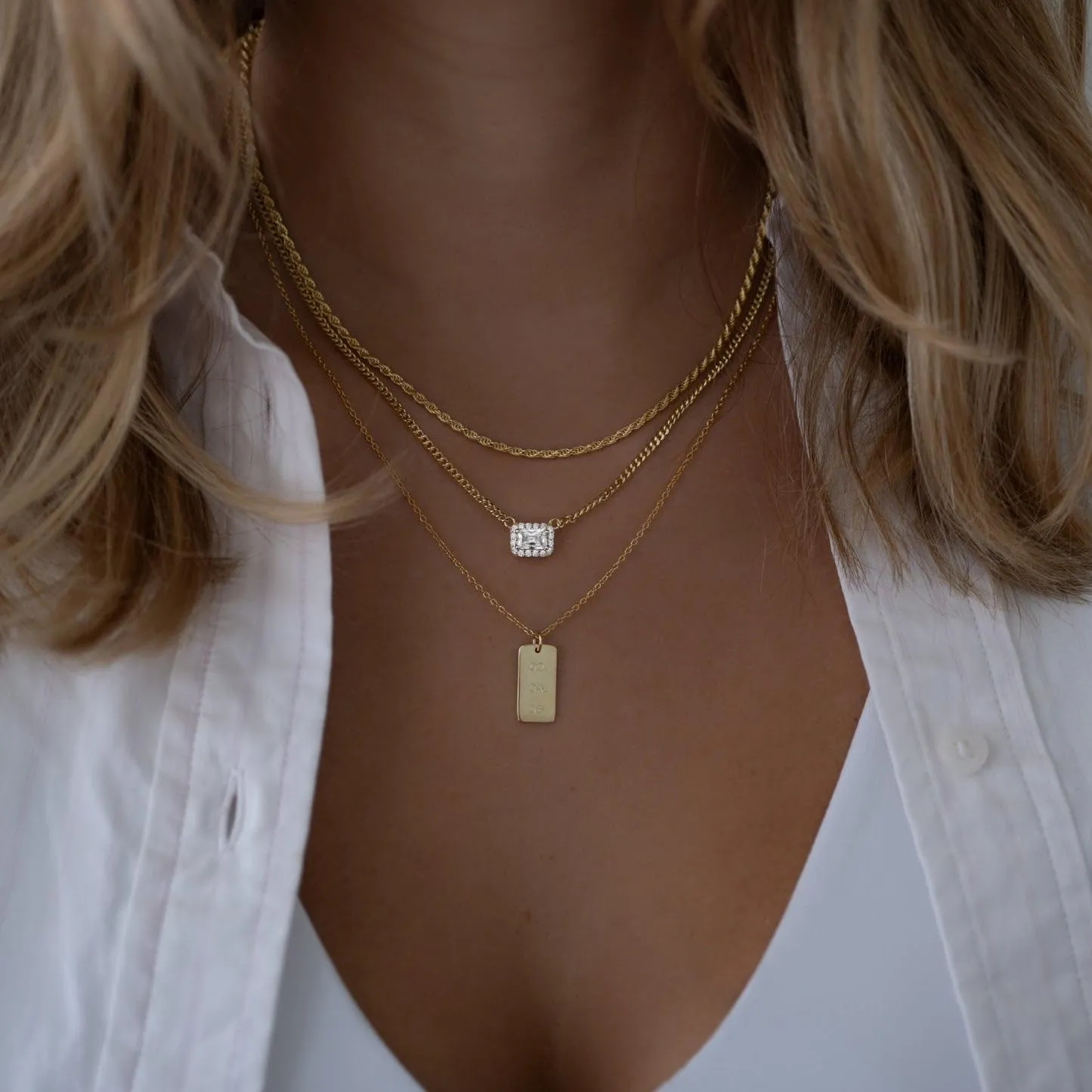 Diamond Necklaces for Women Dainty Choker Necklace Simple 14k Gold Plated CZ Jewelry Necklaces