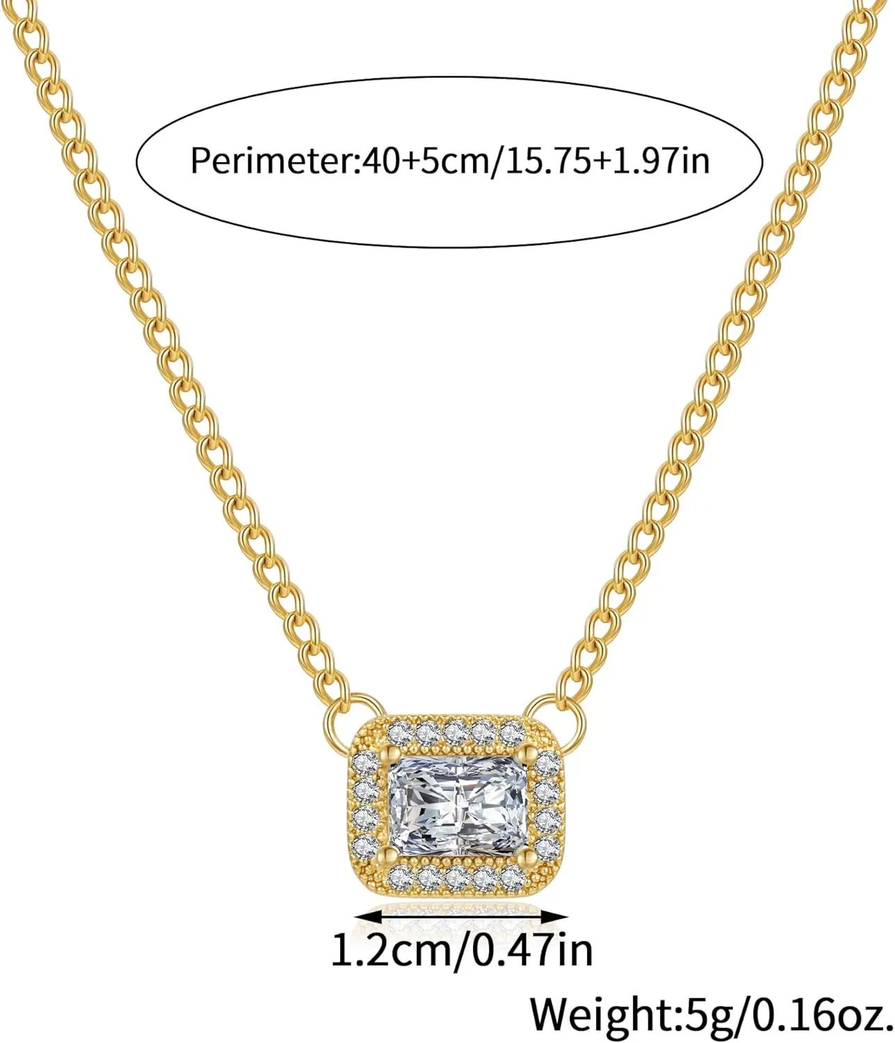 Diamond Necklaces for Women Dainty Choker Necklace Simple 14k Gold Plated CZ Jewelry Necklaces