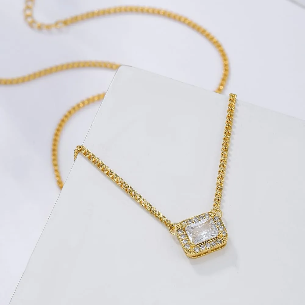 Diamond Necklaces for Women Dainty Choker Necklace Simple 14k Gold Plated CZ Jewelry Necklaces