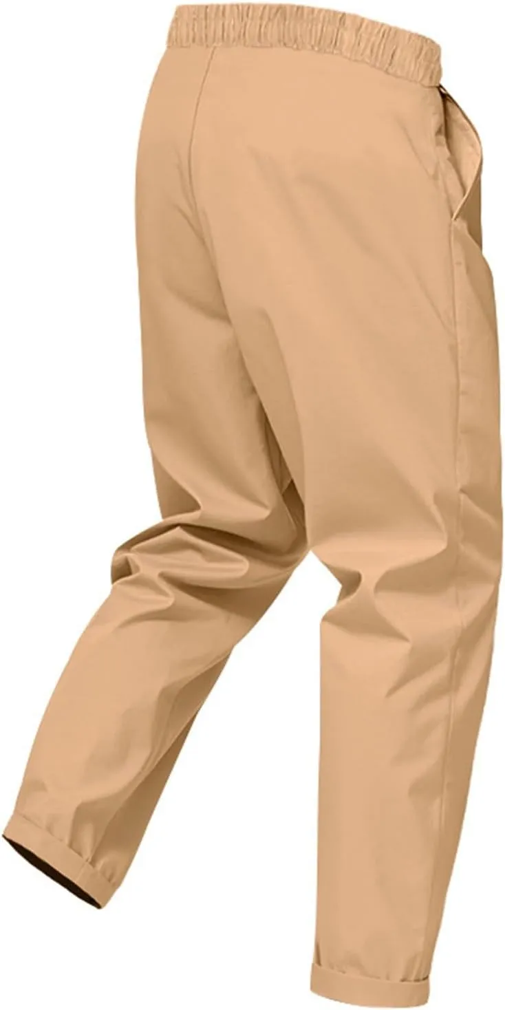 Dress Pants for Men Baggy Business Casual Drawstring Chino Pants with Pockets Quick Dry Dressy Pants with Pockets