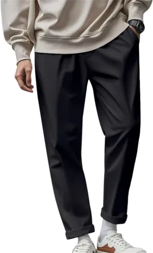Dress Pants for Men Baggy Business Casual Drawstring Chino Pants with Pockets Quick Dry Dressy Pants with Pockets