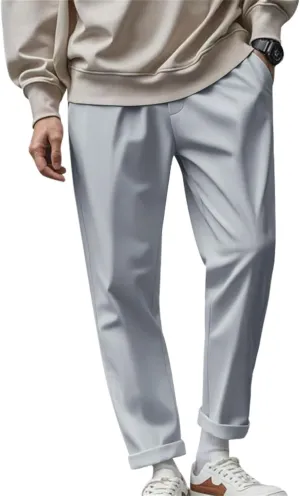 Dress Pants for Men Baggy Business Casual Drawstring Chino Pants with Pockets Quick Dry Dressy Pants with Pockets