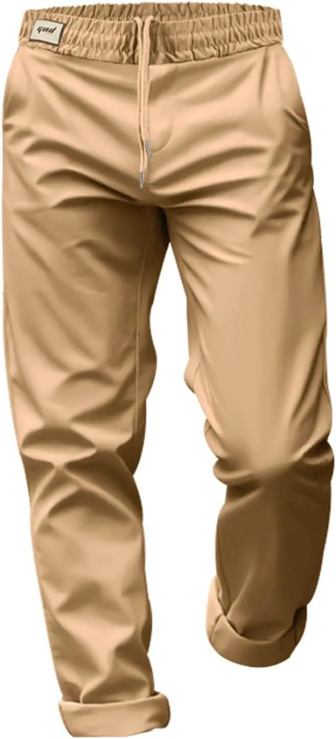 Dress Pants for Men Baggy Business Casual Drawstring Chino Pants with Pockets Quick Dry Dressy Pants with Pockets