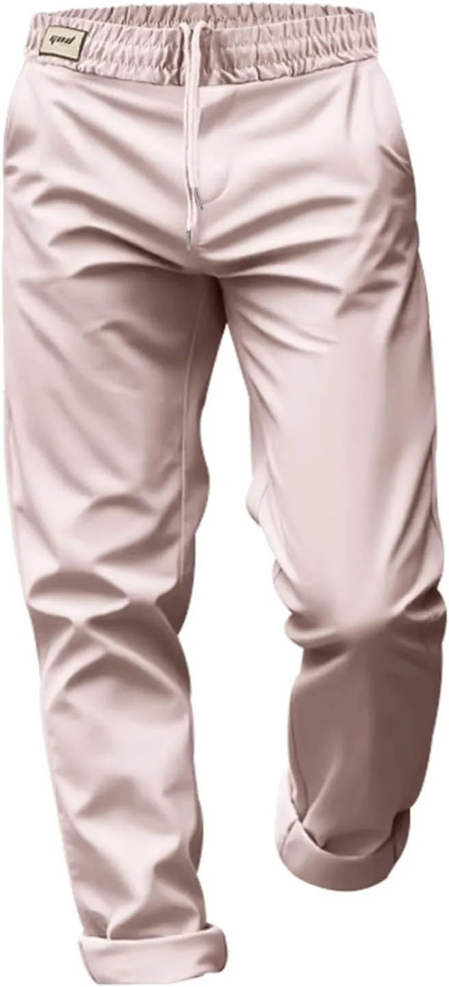 Dress Pants for Men Baggy Business Casual Drawstring Chino Pants with Pockets Quick Dry Dressy Pants with Pockets