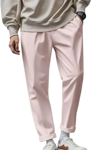 Dress Pants for Men Baggy Business Casual Drawstring Chino Pants with Pockets Quick Dry Dressy Pants with Pockets