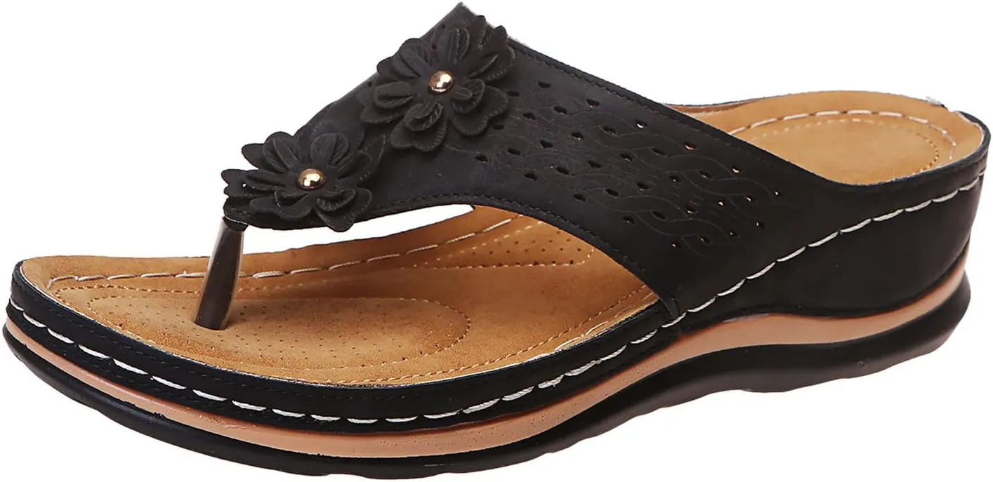 Eduavar Sandals for Women Dressy, Orthopedic Sandals for Women Walking Slippers Anti-Slip Sandal Slip On Flip Flops