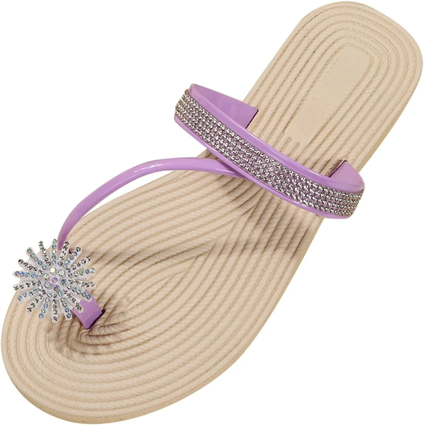 Eduavar Sandals Women Dressy Summer, Sandals Women Dressy Summer Falt Women Ring Toe Sandals Slippers Anti-Slip Shoes