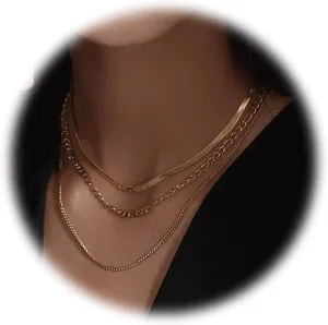 Elegance 11 designs Gold Thin Chain Layered Necklaces For Women Non Tarnish,18k Gold Plated Stainless Steel Dainty Waterproof Gold Necklace Set Stack For Women Gifts Jewelry