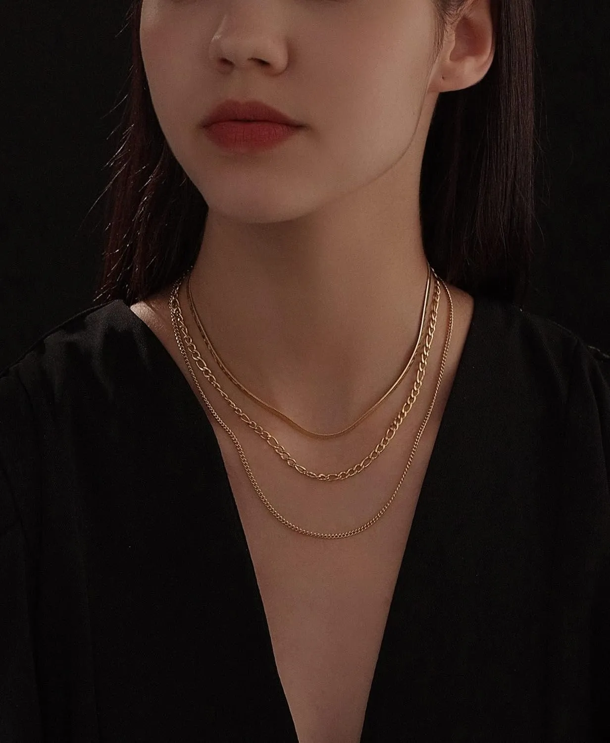 Elegance 11 designs Gold Thin Chain Layered Necklaces For Women Non Tarnish,18k Gold Plated Stainless Steel Dainty Waterproof Gold Necklace Set Stack For Women Gifts Jewelry