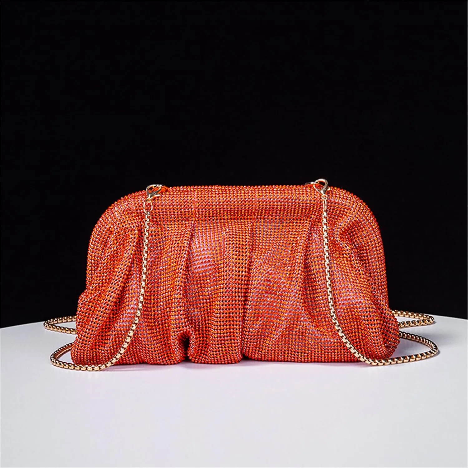 Evening Bag Pleated Lady Purse Banquet Wedding Clutches for Women Girl Cocktail Crossbody Shoulder Bag
