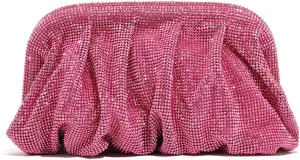 Evening Bag Pleated Lady Purse Banquet Wedding Clutches for Women Girl Cocktail Crossbody Shoulder Bag