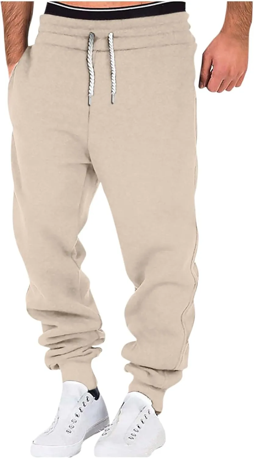 Fashion Mens Cargo Pants Men's Casual Cargo Pants Drawstring Hiking Pants Workout Tactical Joggers Sweatpants for Men