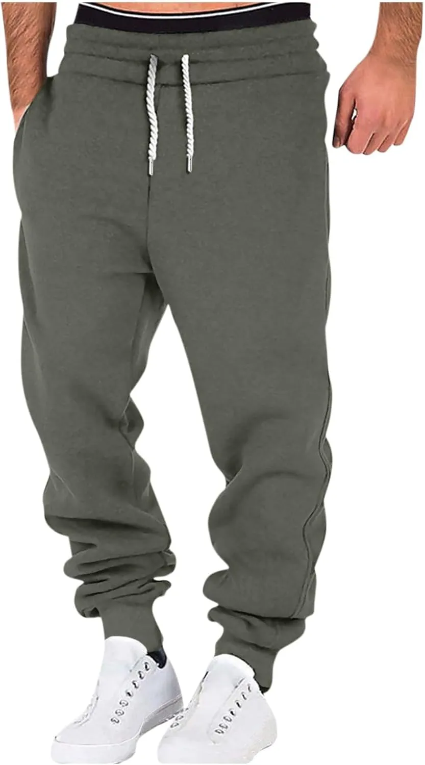 Fashion Mens Cargo Pants Men's Casual Cargo Pants Drawstring Hiking Pants Workout Tactical Joggers Sweatpants for Men