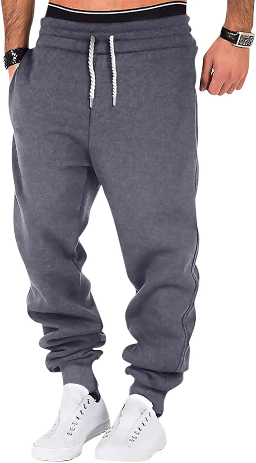 Fashion Mens Cargo Pants Men's Casual Cargo Pants Drawstring Hiking Pants Workout Tactical Joggers Sweatpants for Men